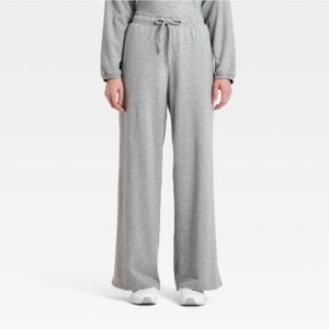 Women's Washed Jersey Wide Leg Pants- JoyLab Heathered Gray XXL